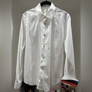 Women's White Cotton 'color lines' Cuff